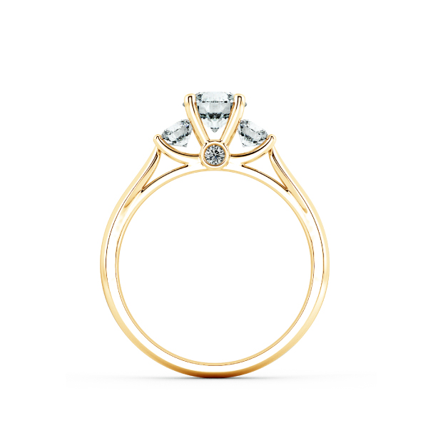 Nhẫn đính hôn Threestone đai trơn có bridge accent NCH3202 5